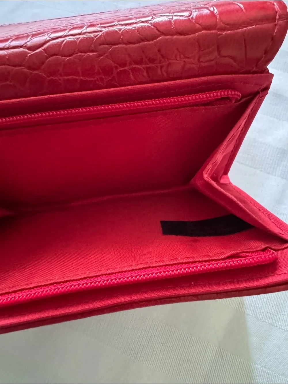 Red Croc-Embossed Women's Wallet by Safe Keeper